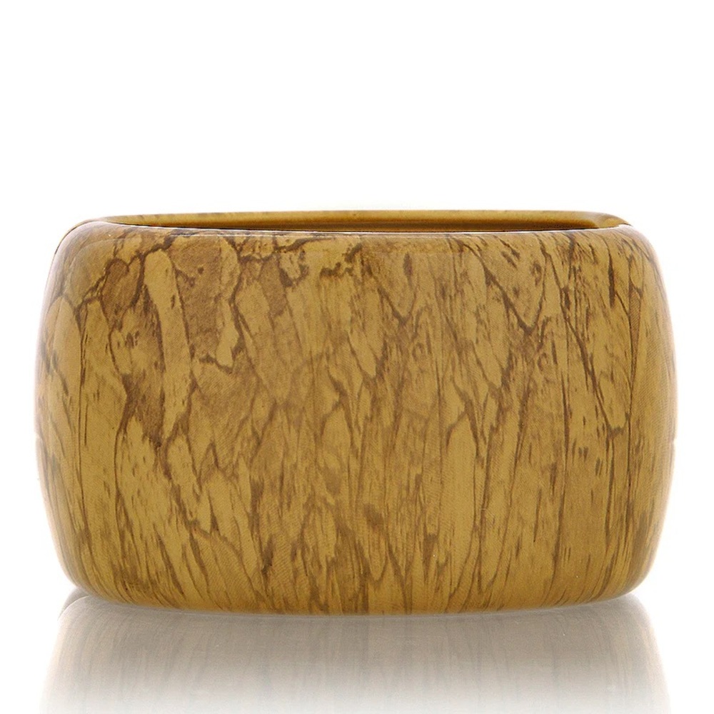 Brand New Kenneth Jay Lane Cuff Bracelet Magnetic Clasp in Imitation Wood - Picture 2 of 4